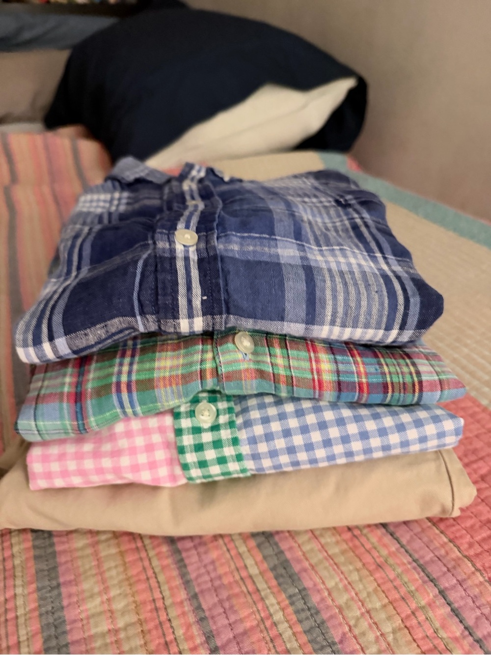 Polo by Ralph Lauren Blue Plaid Shirt with Yellow Logo